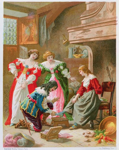 Cenerentola prova la scarpetta di vetro, da 